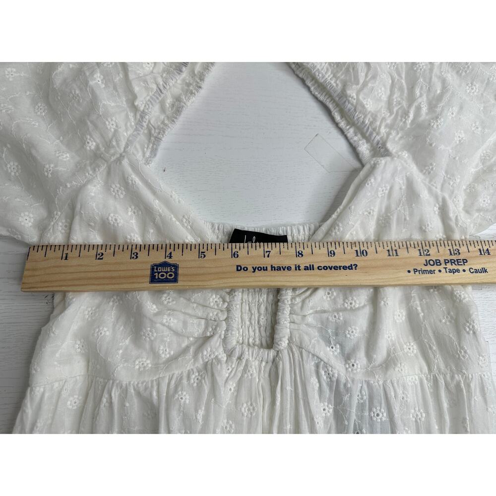 Lulus NWT Sunny Day Stunner White Eyelet Babydoll Dress S Cottagecore Graduation - Picture 10 of 10